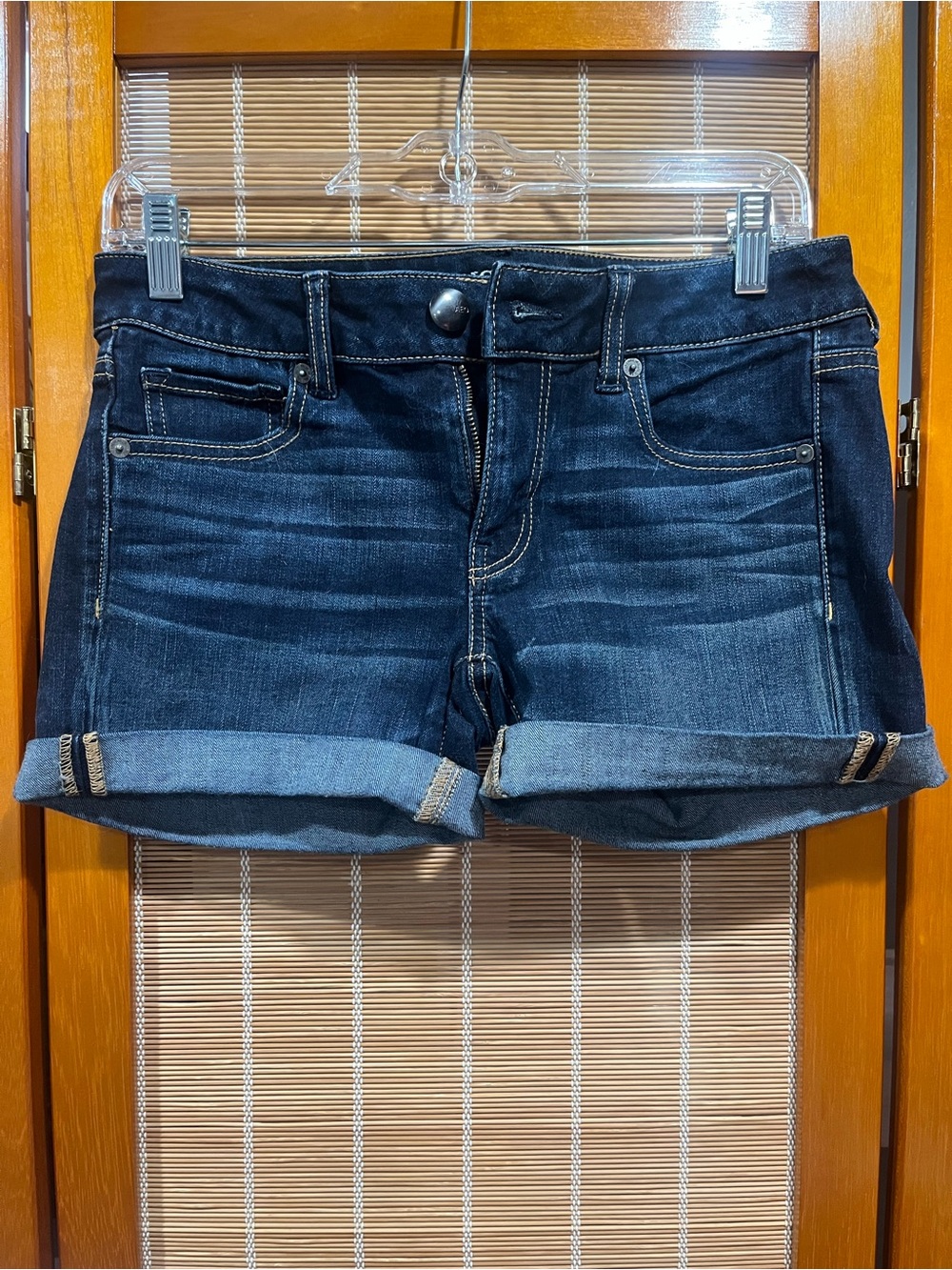 American Eagle denim midi shorts, size 4